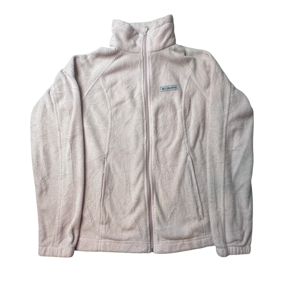 Columbia Jacket Womens Medium Benton Springs Pink Full Zip Fleece XL6578